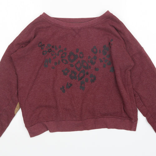 Atmosphere Womens Red Animal Print  Pullover Sweatshirt Size 12