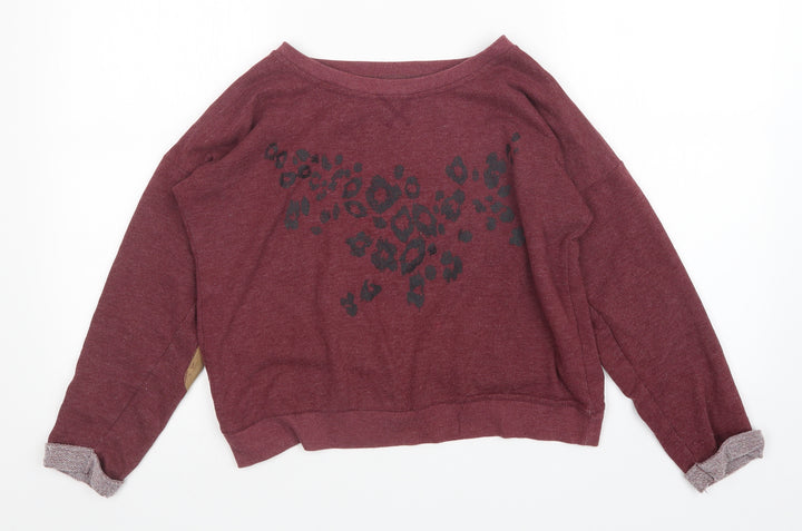 Atmosphere Womens Red Animal Print  Pullover Sweatshirt Size 12