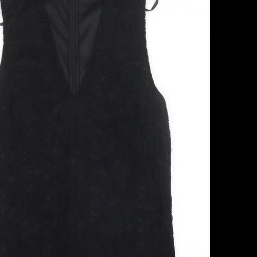 AX Womens Black Floral  Sheath  Size 14