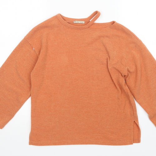 Zara Womens Orange   Pullover Jumper Size S
