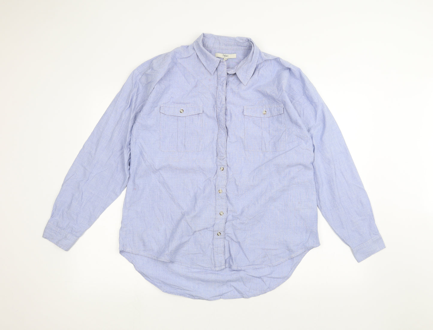 NEXT Womens Blue   Basic Button-Up Size 14