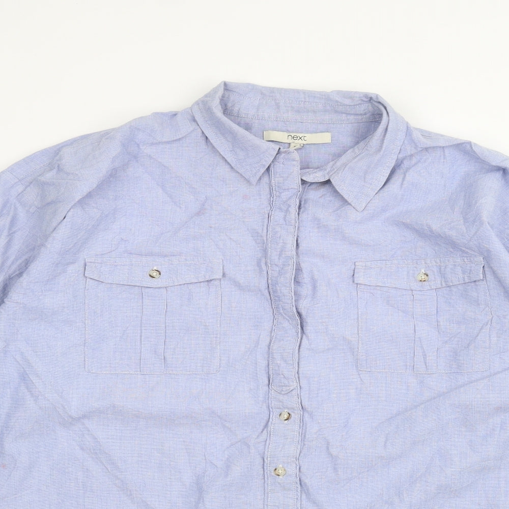 NEXT Womens Blue   Basic Button-Up Size 14