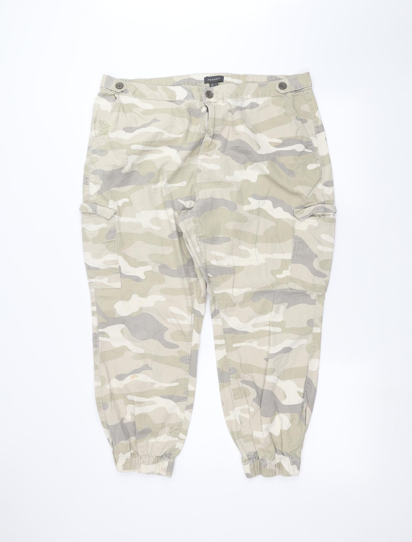 Primark Womens Green Camouflage  Cargo Shorts Size 18