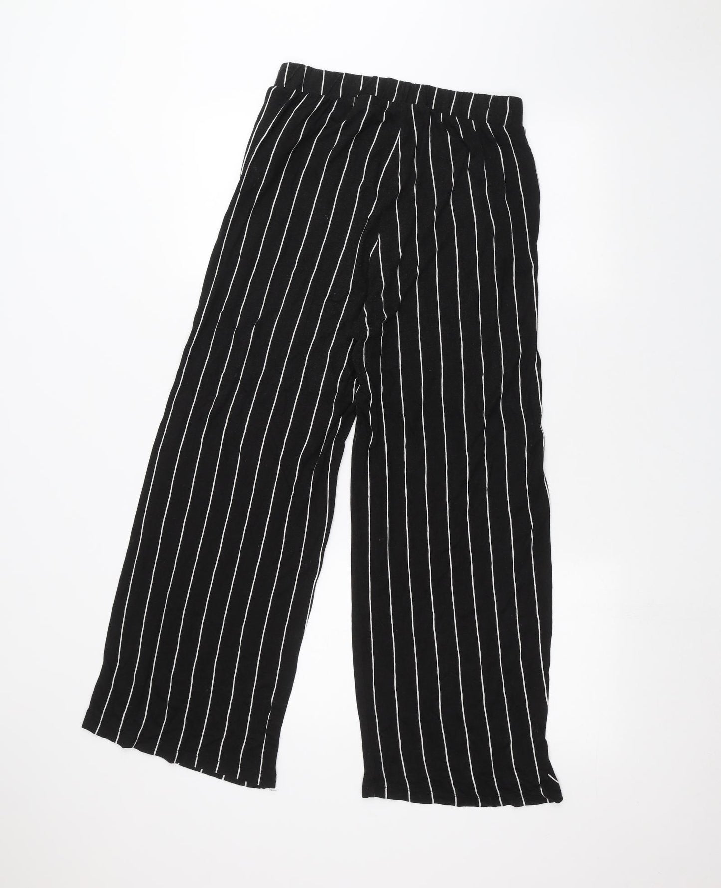 H&M Womens Black Striped  Trousers  Size M L23 in