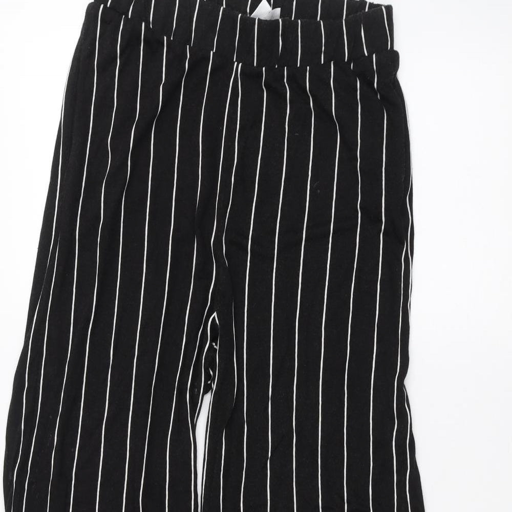 H&M Womens Black Striped  Trousers  Size M L23 in