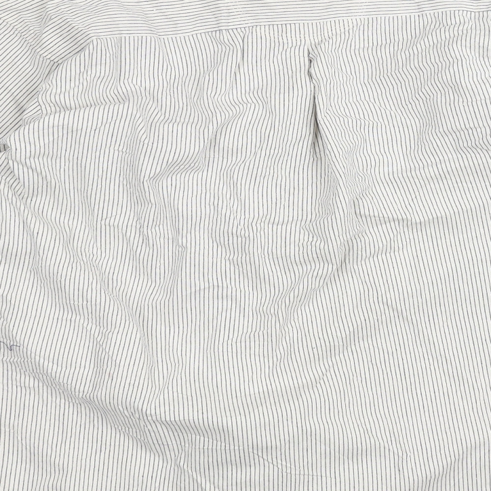 Lee Valley Mens White Striped   Dress Shirt Size L