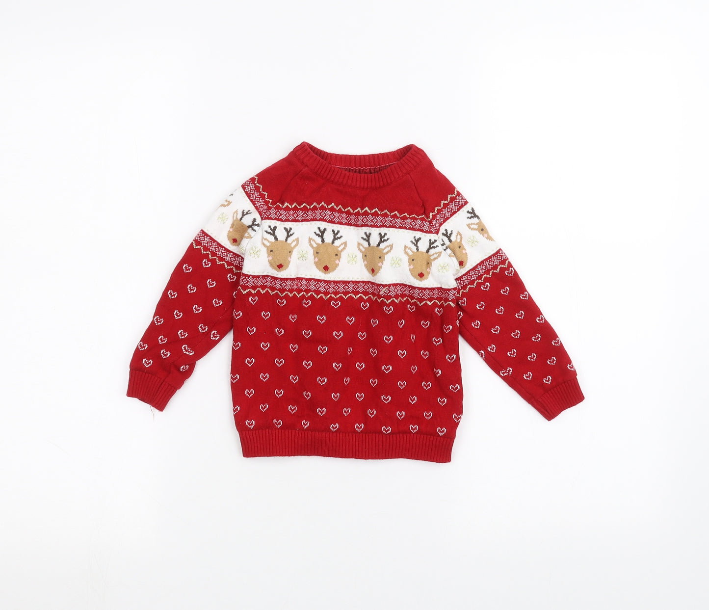 Primark Baby Red   Pullover Jumper Size 18-24 Months  - Christmas jumper