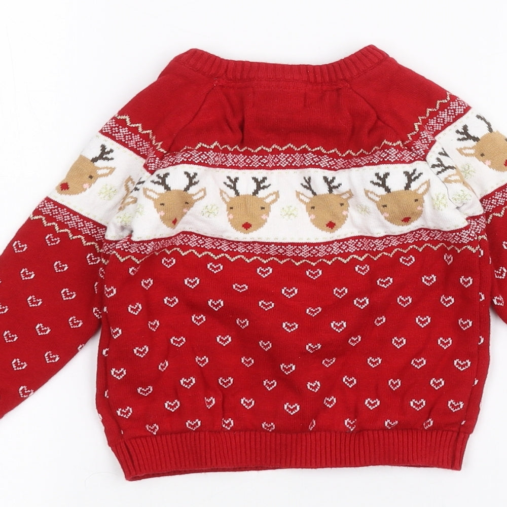 Primark Baby Red   Pullover Jumper Size 18-24 Months  - Christmas jumper