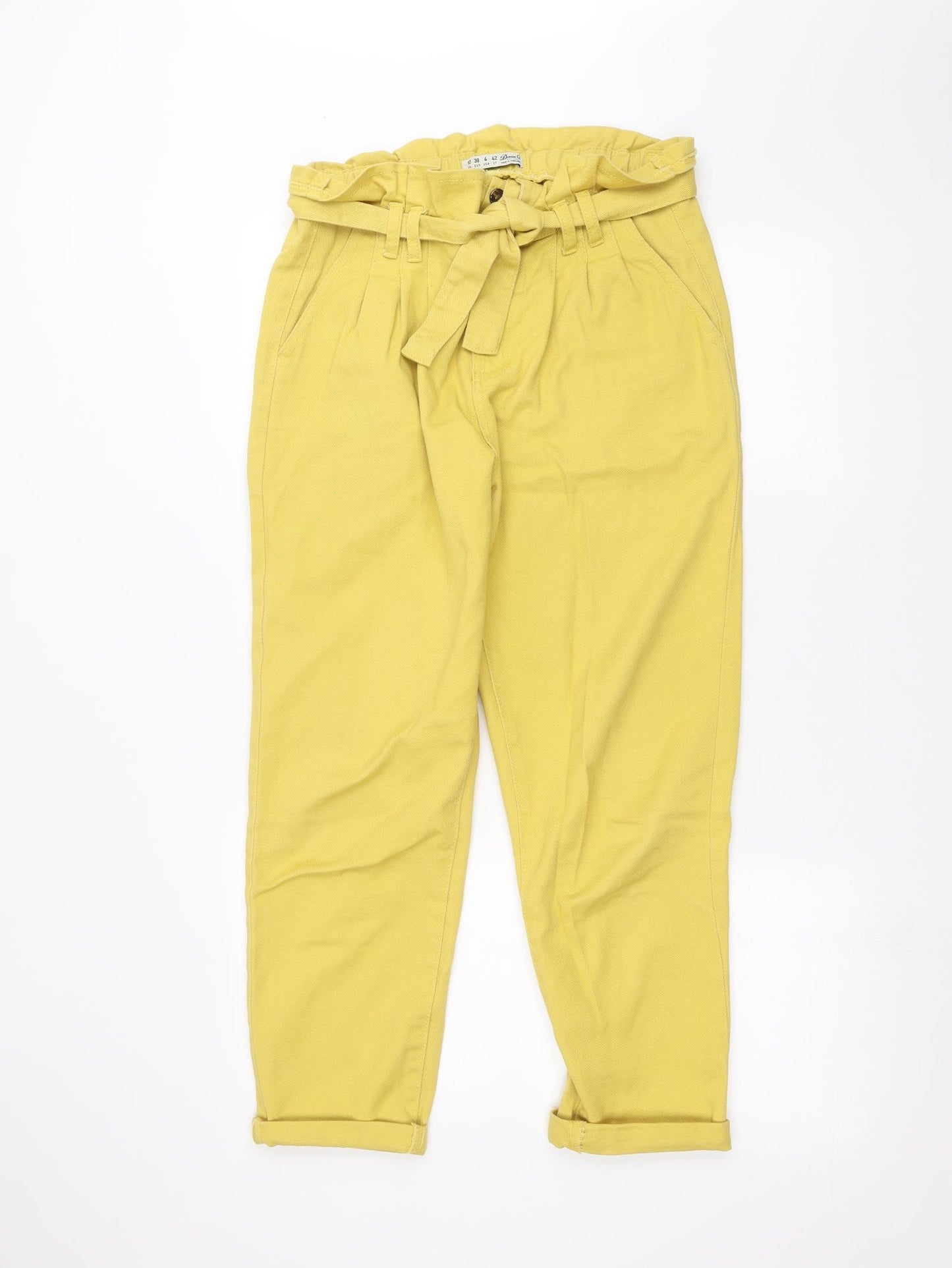 Denim & Co. Womens Yellow   Straight Jeans Size 10 L24 in