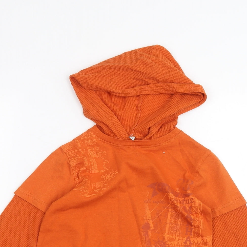 Preworn Girls Orange   Pullover Hoodie Size 4 Years