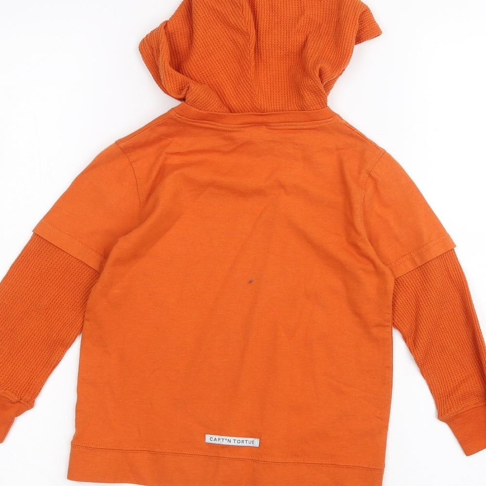 Preworn Girls Orange   Pullover Hoodie Size 4 Years