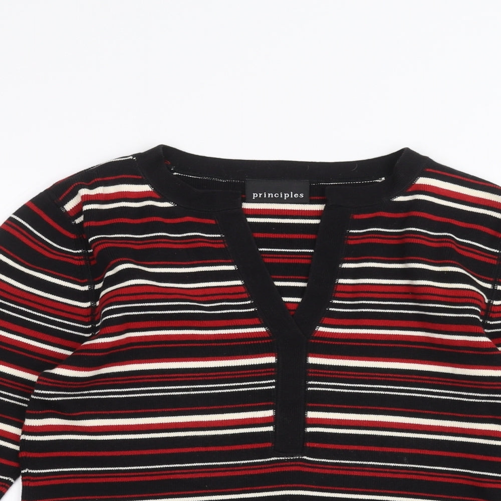 Principles Womens Black Striped  Pullover Jumper Size 14