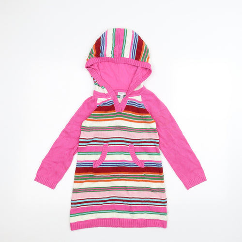 Gap Girls Pink Striped  Pullover Hoodie Size 5 Years