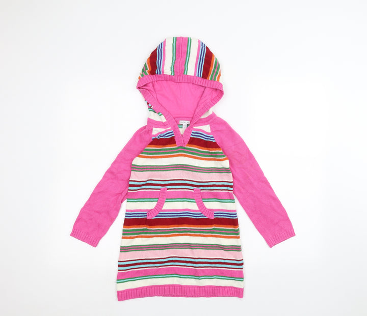 Gap Girls Pink Striped  Pullover Hoodie Size 5 Years