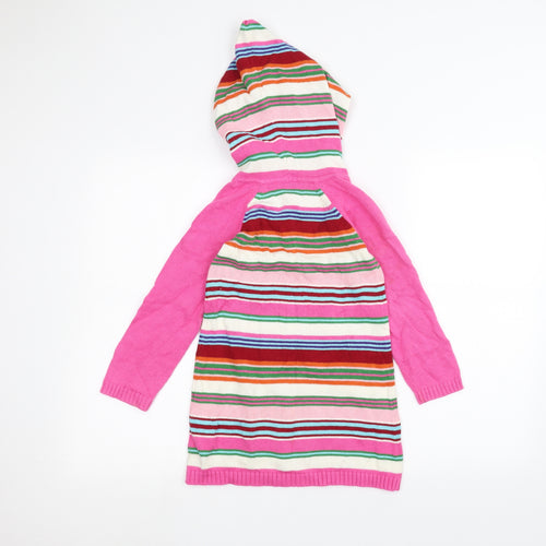 Gap Girls Pink Striped  Pullover Hoodie Size 5 Years