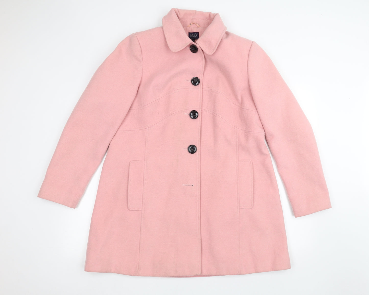 Marks and Spencer Womens Pink   Overcoat Coat Size 16