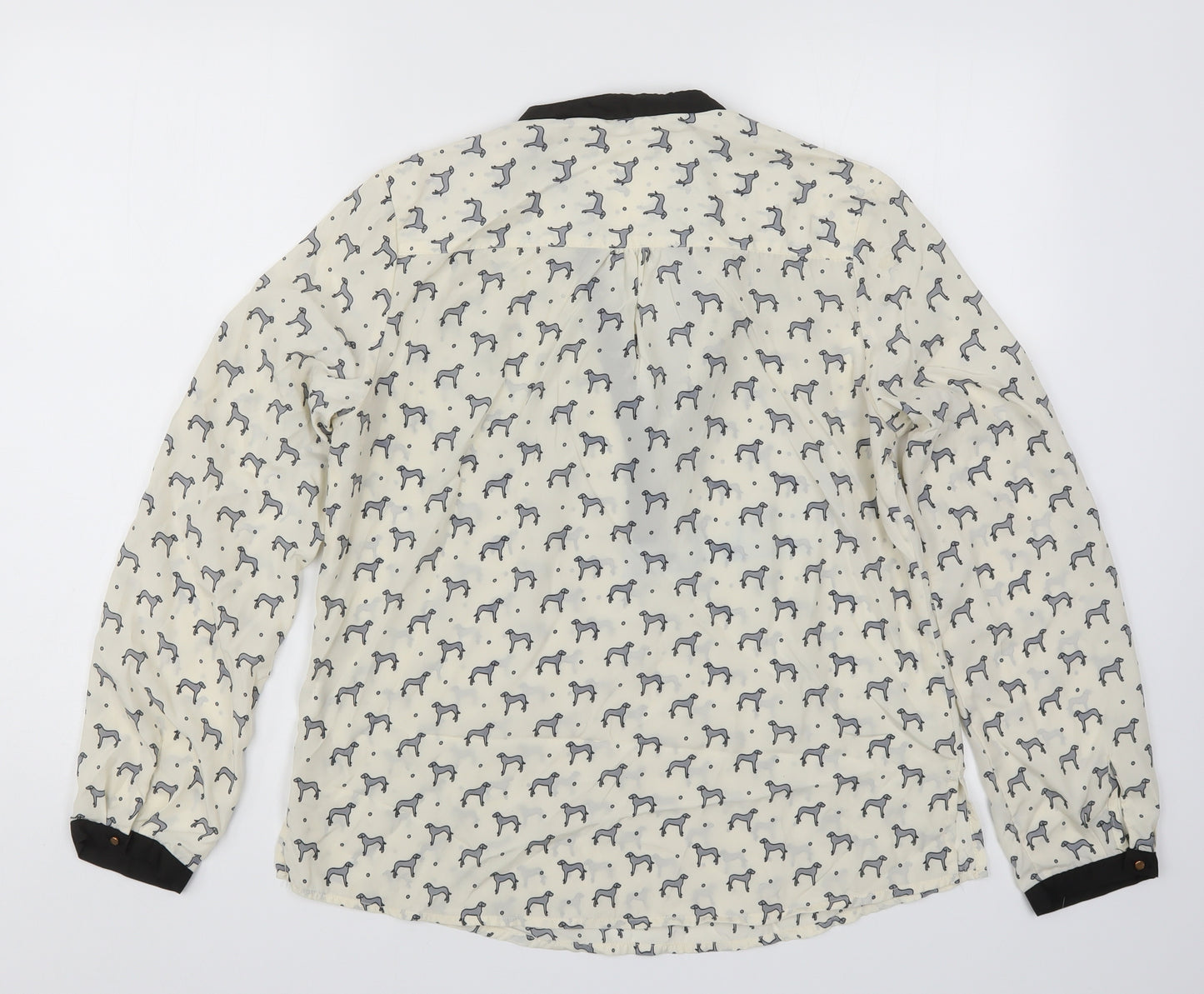 Lamore La Womens Beige   Basic Blouse Size L  - Dig Print