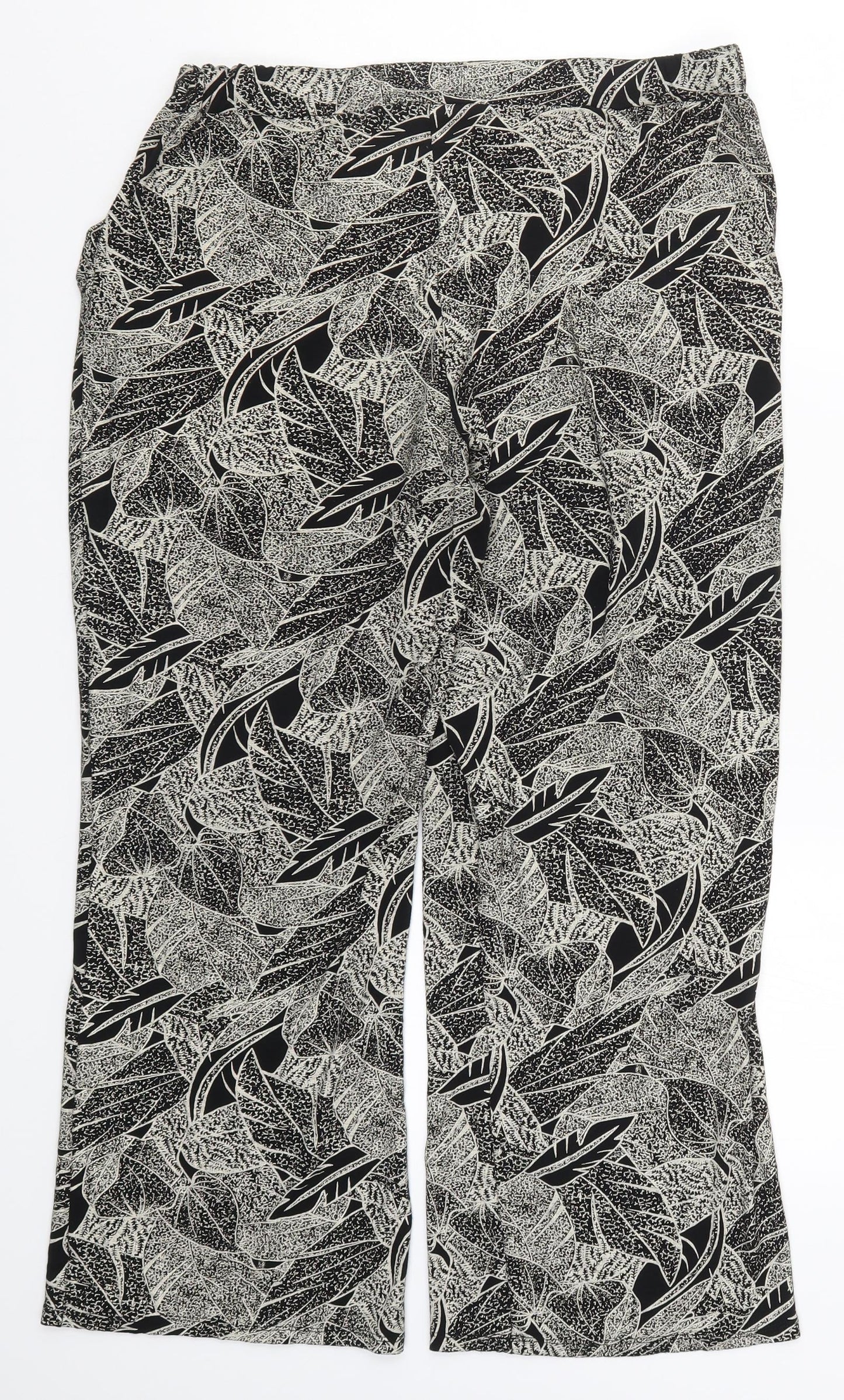 CMD Womens Beige Floral  Trousers  Size 14 L25 in - Leaf Print