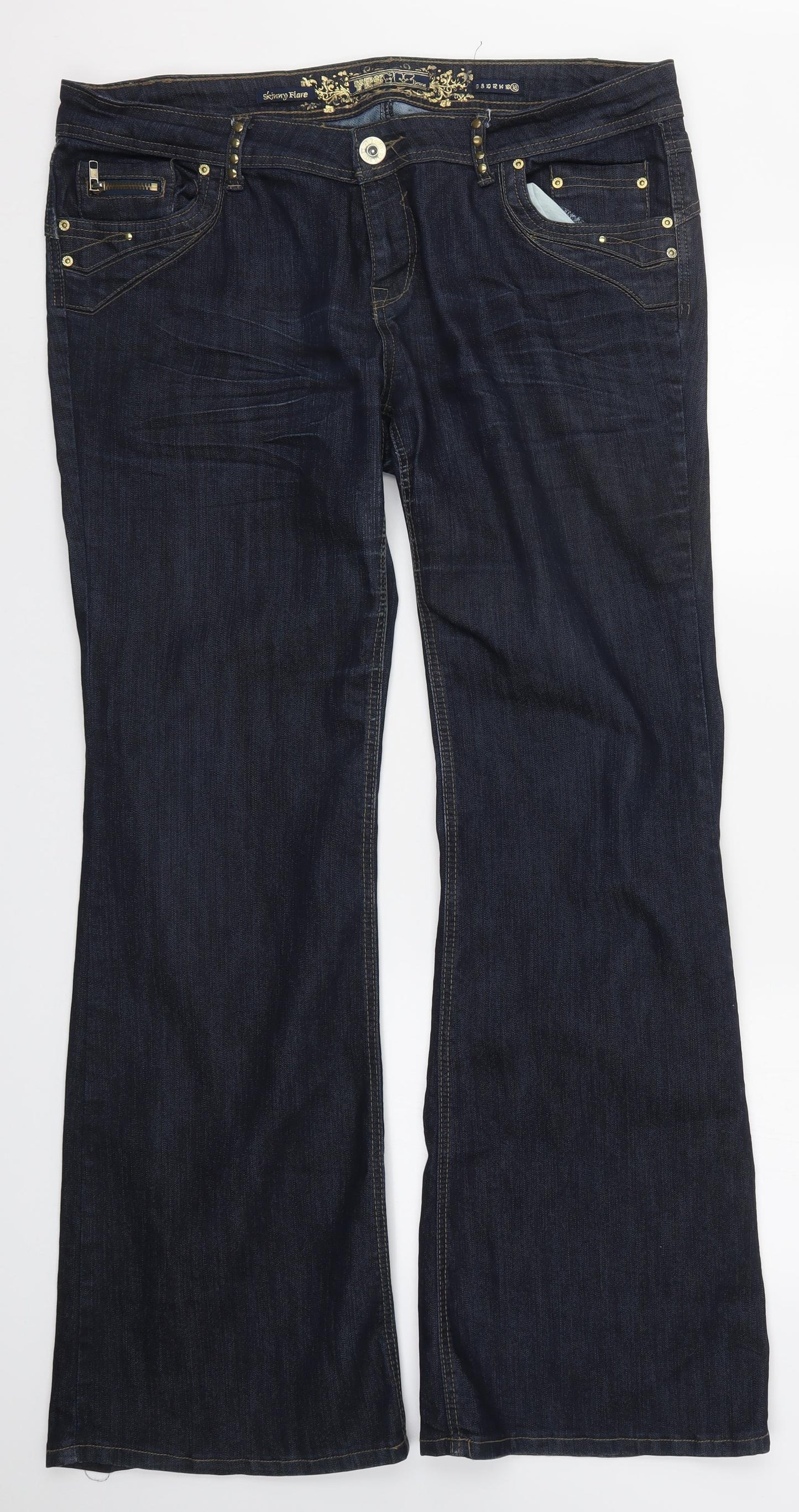 YesYes Womens Blue  Denim Bootcut Jeans Size 18 L32.5 in