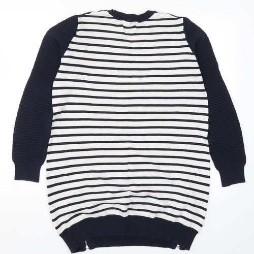 Dorothy Pekrins Womens Blue Striped Knit Pullover Jumper Size 14