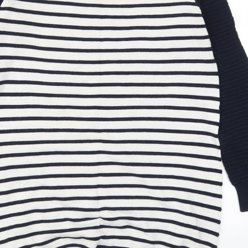 Dorothy Pekrins Womens Blue Striped Knit Pullover Jumper Size 14