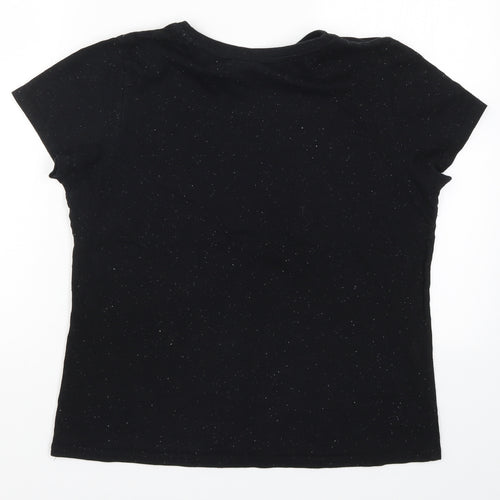 Primark Womens Black   Basic T-Shirt Size 10  - Harry Potter Marauders Map
