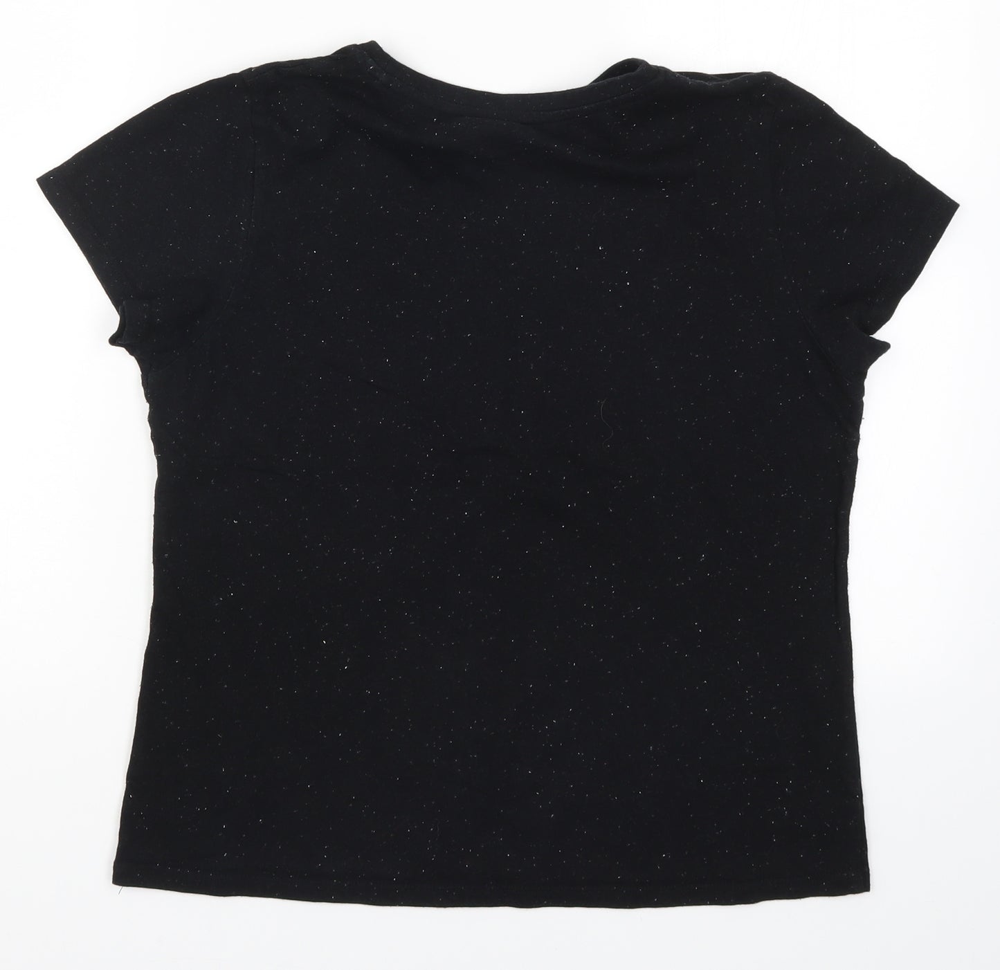 Primark Womens Black   Basic T-Shirt Size 10  - Harry Potter Marauders Map