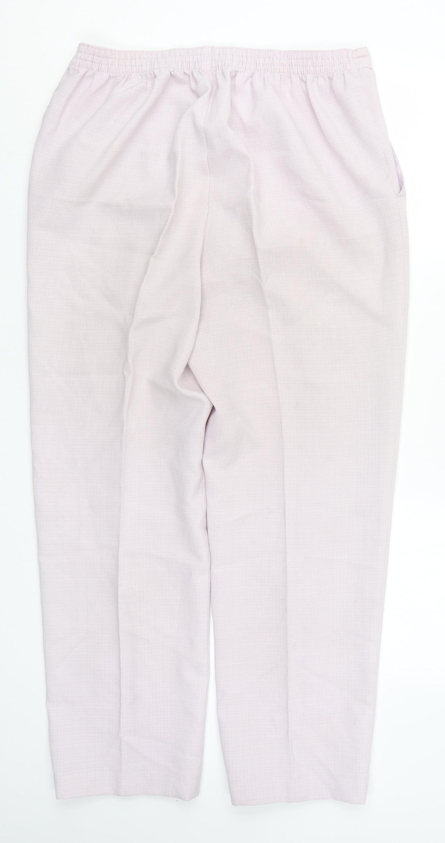 Marks and Spencer Womens Purple Check  Trousers  Size 16 L28 in