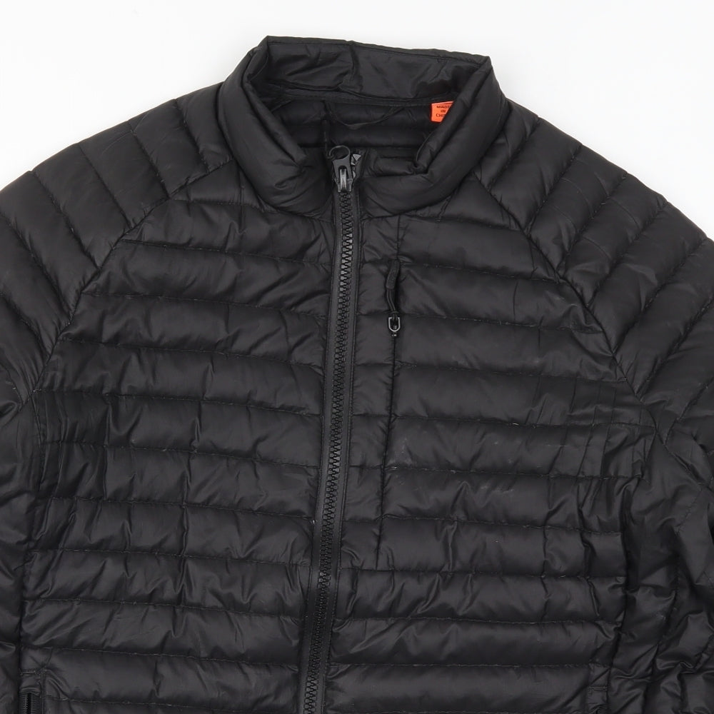 Superdry Mens Black   Quilted Coat Size XL