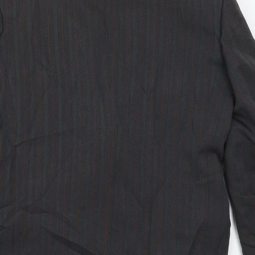 Preworn Mens Grey Striped  Jacket Suit Jacket Size 40  - Red and Blue