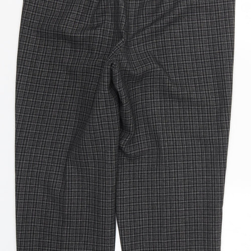 Bonmarché Womens Grey Check  Trousers  Size 12 L24 in