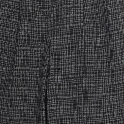 Bonmarché Womens Grey Check  Trousers  Size 12 L24 in