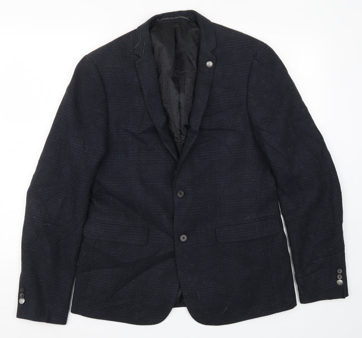 Burton Mens Blue Striped  Jacket Suit Jacket Size M