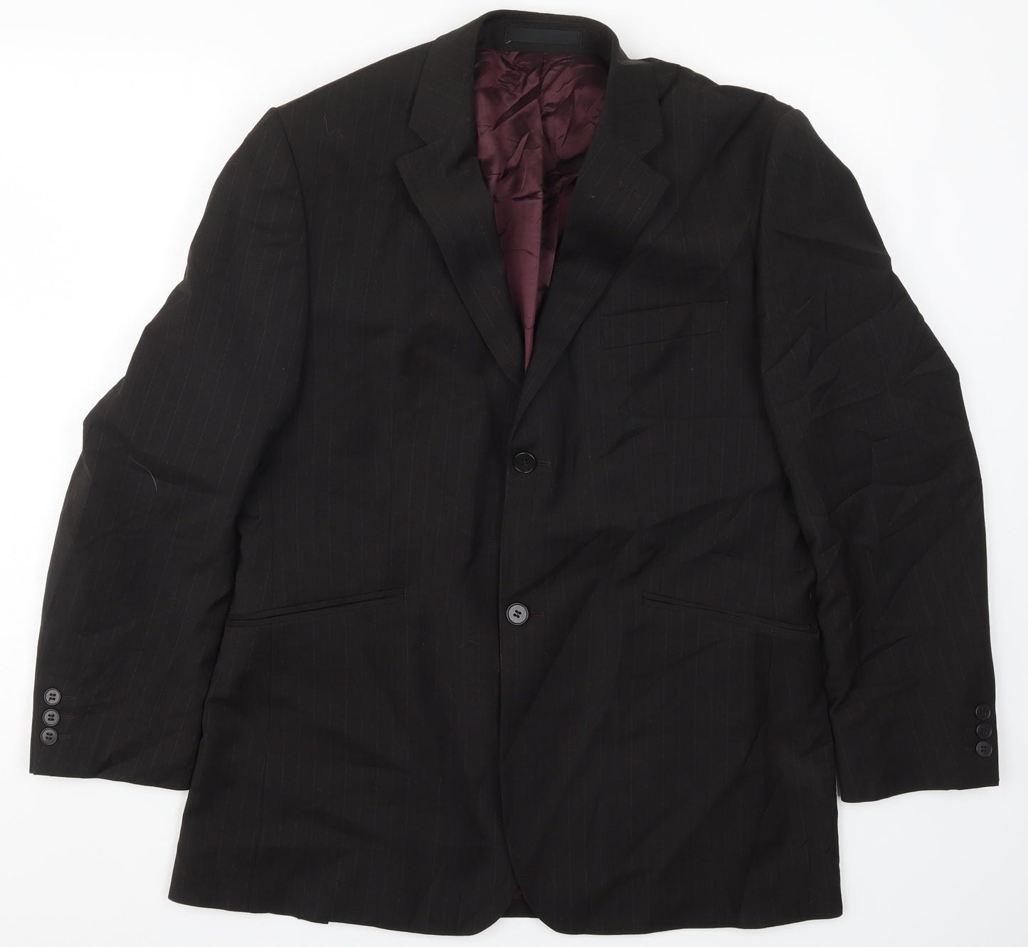 Burton Mens Brown Striped  Jacket Suit Jacket Size 42