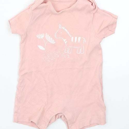 Marks and Spencer Boys Pink   Babygrow One-Piece Size 6-9 Months  - Zebra