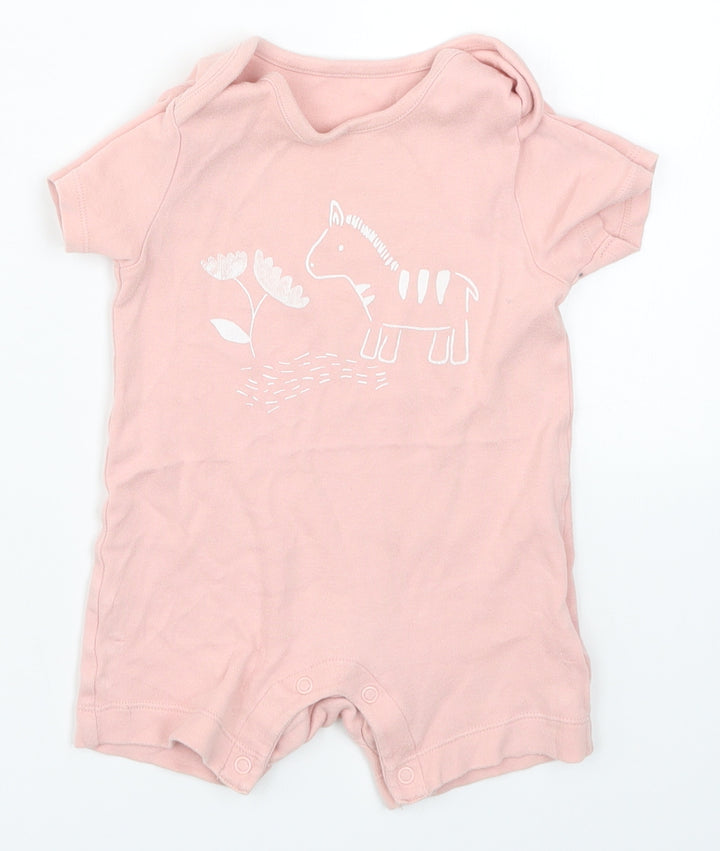 Marks and Spencer Boys Pink Babygrow One-Piece Size 6-9 Months - Zebra