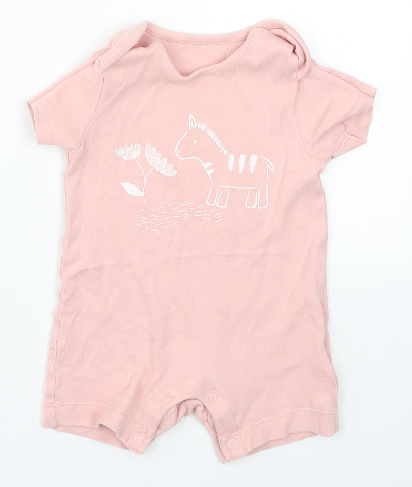 Marks and Spencer Boys Pink   Babygrow One-Piece Size 6-9 Months  - Zebra