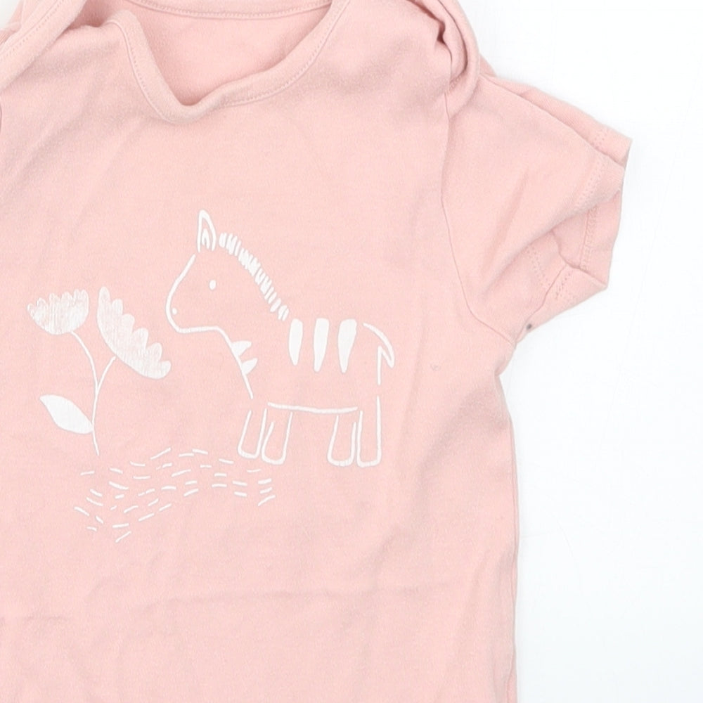 Marks and Spencer Boys Pink   Babygrow One-Piece Size 6-9 Months  - Zebra