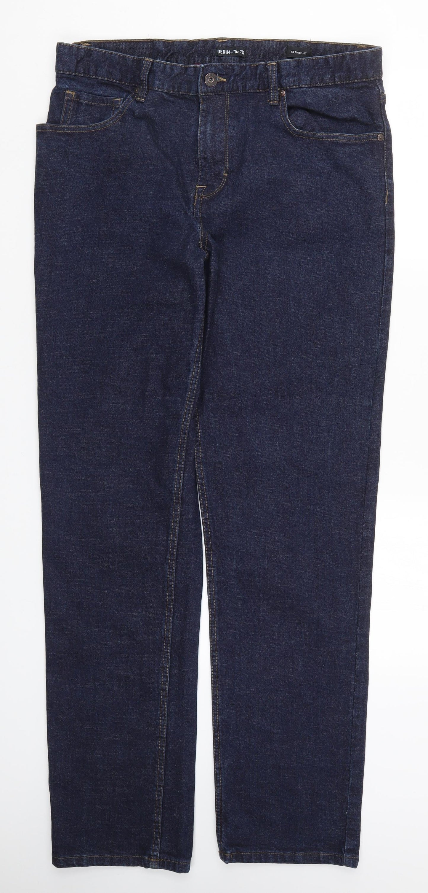 TU Mens Blue  Denim Straight Jeans Size 36 L33 in