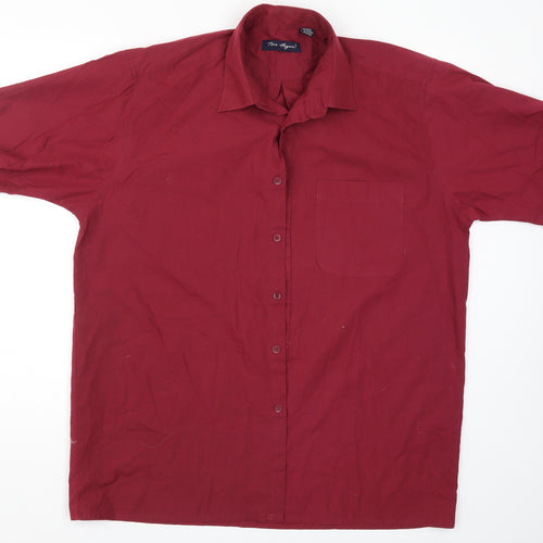 Tom Hagan Mens Red    Button-Up Size L  - Burgundy