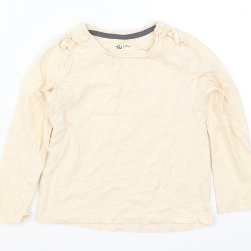 TU Girls Beige   Basic T-Shirt Size 3-4 Years