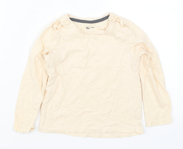TU Girls Beige   Basic T-Shirt Size 3-4 Years