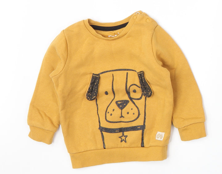 F&F Boys Yellow Basic T-Shirt Size 9-12 Months - Dog