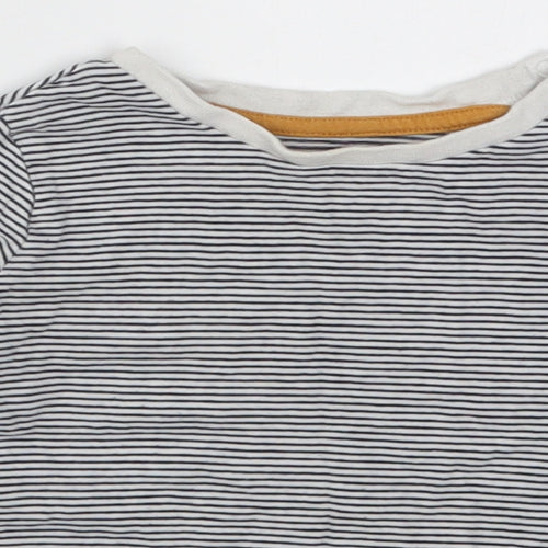 Fred & Flo Boys Blue Striped  Basic T-Shirt Size 12-18 Months