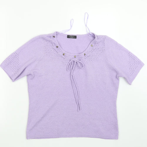 BM Womens Purple  Knit Pullover Jumper Size S