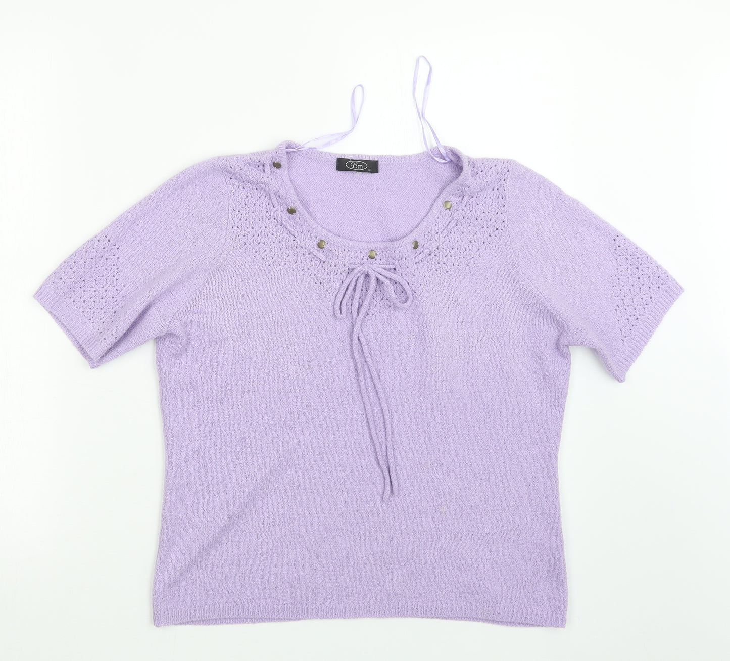 BM Womens Purple  Knit Pullover Jumper Size S