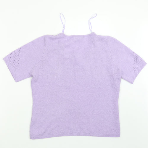 BM Womens Purple  Knit Pullover Jumper Size S