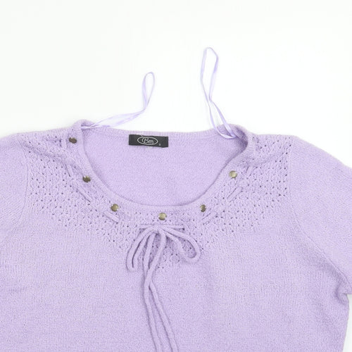 BM Womens Purple  Knit Pullover Jumper Size S