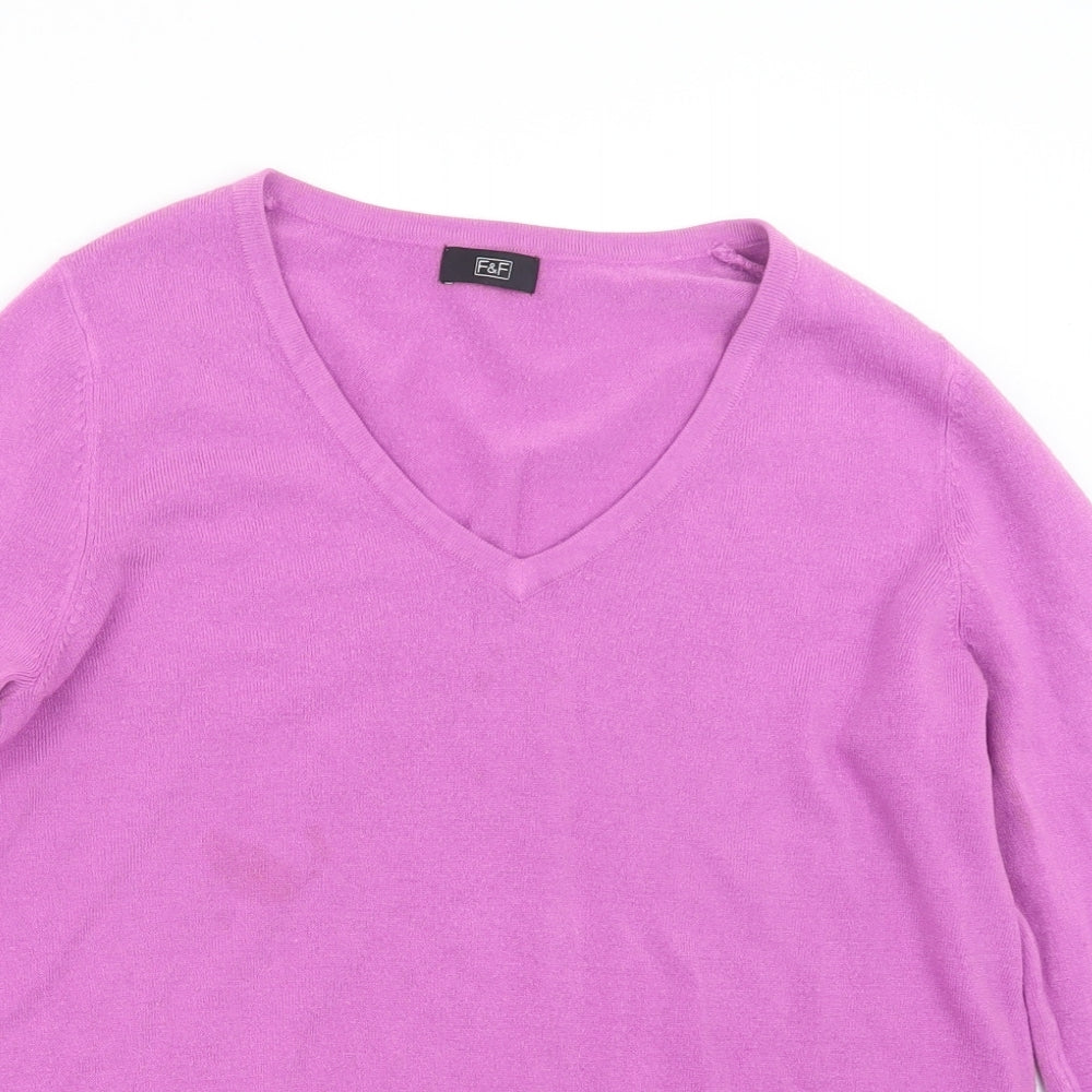 F&F Womens Purple  Knit Pullover Jumper Size 12