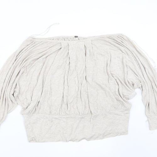 Bay Womens Beige   Basic Blouse Size 14